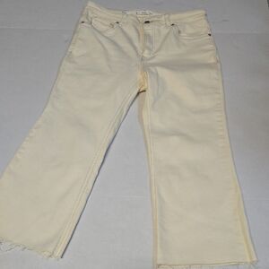 MNG Mango Jeans Off White 100% Cotton Denim Women’s 8 Cutoff